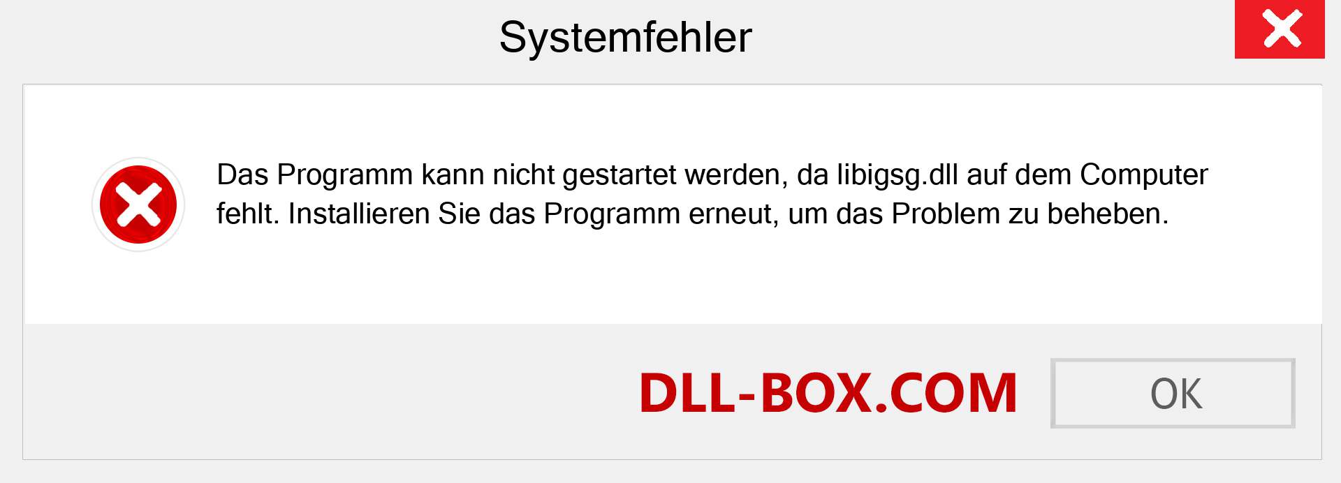 libigsg.dll-Datei fehlt?. Download für Windows 7, 8, 10 - Fix libigsg dll Missing Error unter Windows, Fotos, Bildern