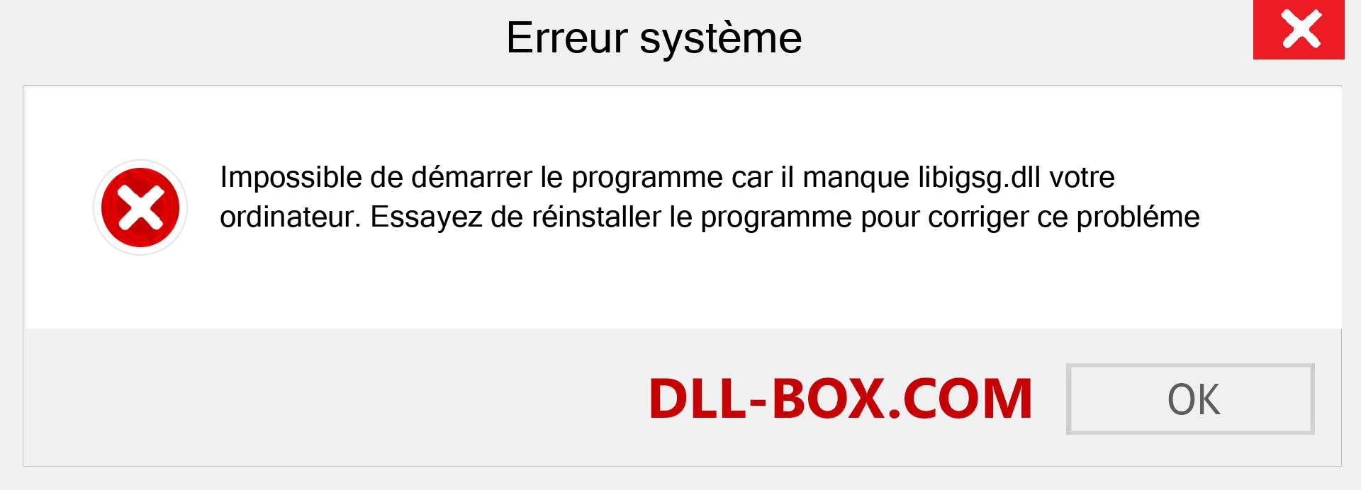 Le fichier libigsg.dll est manquant ?. Télécharger pour Windows 7, 8, 10 - Correction de l'erreur manquante libigsg dll sur Windows, photos, images